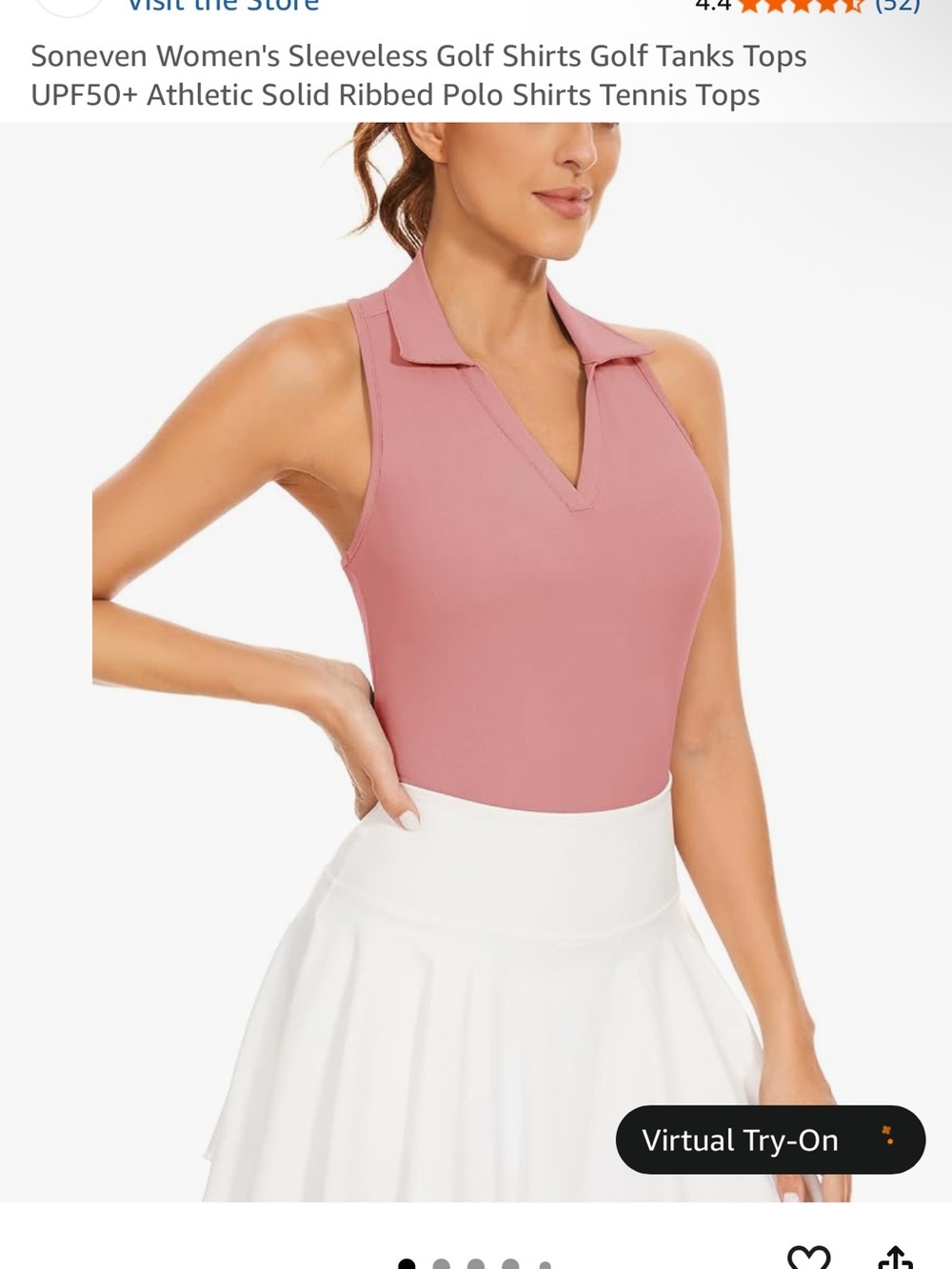 Rose Pink Sleeveless Polo V-Neck Tank Top Sz S NWOT - Picture 5 of 8
